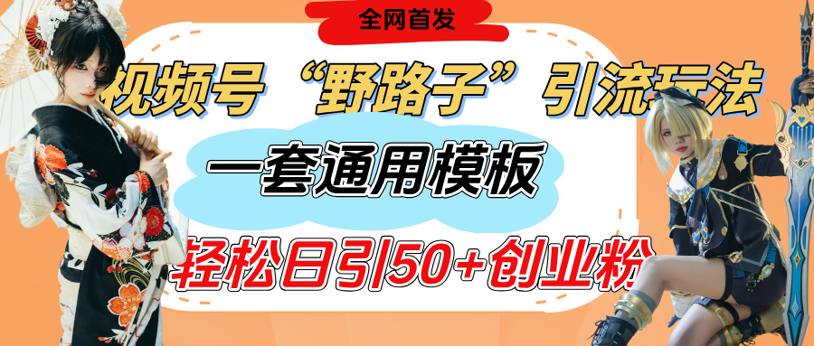 视频号“野路子”玩法，评论区疯狂截流，一套模板单日单号引流50+创业粉风钥吧-网创项目资源站-副业项目-创业项目-搞钱项目风钥吧