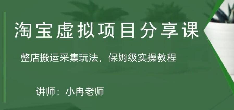 淘宝虚拟整店搬运采集玩法分享课：整店搬运采集玩法，保姆级实操教程风钥吧-网创项目资源站-副业项目-创业项目-搞钱项目风钥吧