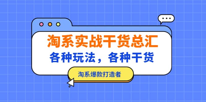 淘系实战干货总汇：各种玩法，各种干货，淘系爆款打造者风钥吧-网创项目资源站-副业项目-创业项目-搞钱项目风钥吧