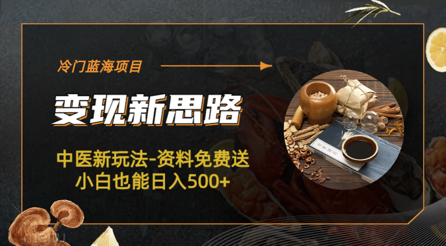 冷门蓝海项目-中医新玩法-冷门蓝海项目-中医新玩法-资料免费送小白也能日入500+500+风钥吧-网创项目资源站-副业项目-创业项目-搞钱项目风钥吧