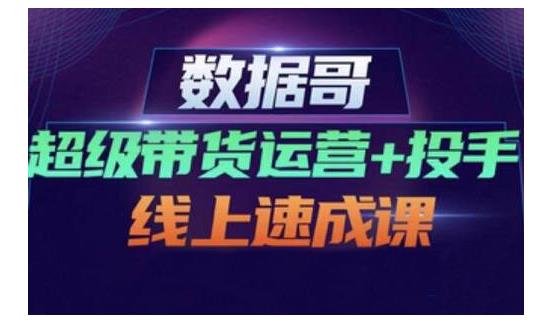 数据哥·超级带货运营+投手线上速成课，快速提升运营和熟悉学会投手技巧风钥吧-网创项目资源站-副业项目-创业项目-搞钱项目风钥吧