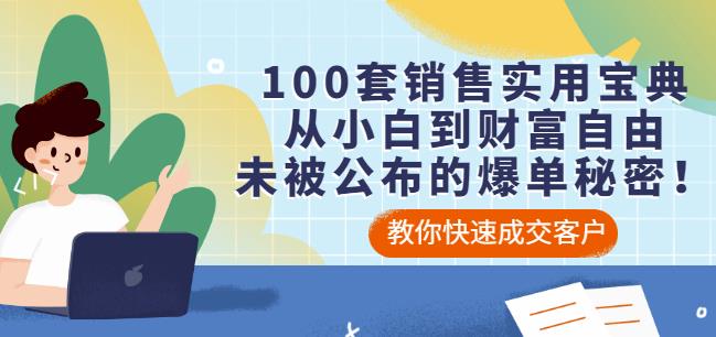 100套销售实用宝典：从小白到财富自由，未被公布的爆单秘密！风钥吧-网创项目资源站-副业项目-创业项目-搞钱项目风钥吧