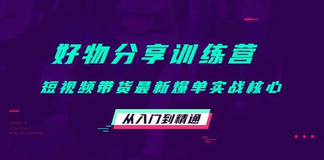 好物分享训练营：短视频带货最新爆单实战核心，从入门到精通风钥吧-网创项目资源站-副业项目-创业项目-搞钱项目风钥吧
