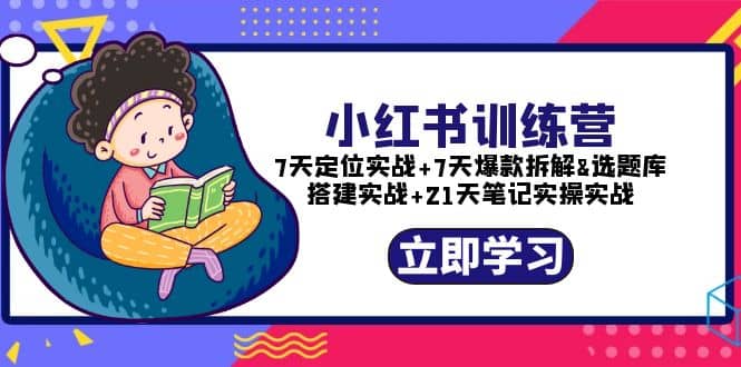 小红书训练营：7天定位实战+7天爆款拆解+选题库搭建实战+21天笔记实操实战风钥吧-网创项目资源站-副业项目-创业项目-搞钱项目风钥吧