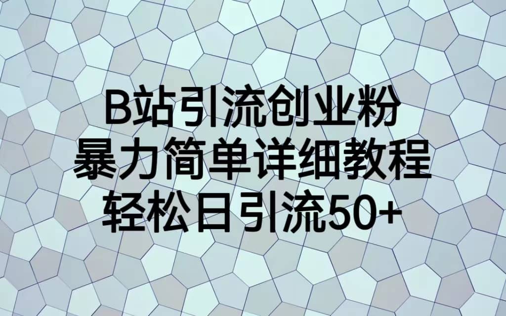 B站引流创业粉，暴力简单详细教程，轻松日引流50+风钥吧-网创项目资源站-副业项目-创业项目-搞钱项目风钥吧