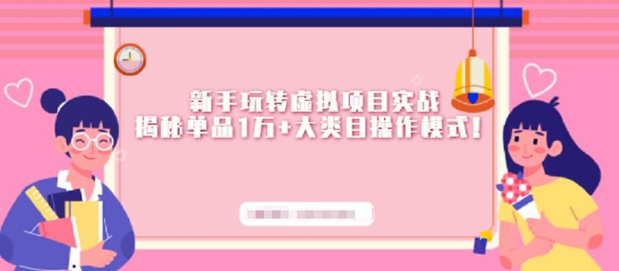 新手玩转虚拟项目实战，揭秘单品1万+大类目操作模式【视频课程】风钥吧-网创项目资源站-副业项目-创业项目-搞钱项目风钥吧