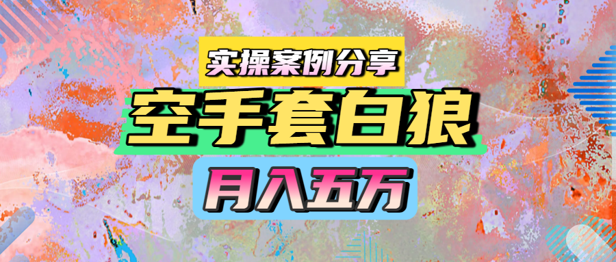 空手套白狼，月入五万，实操案例分享风钥吧-网创项目资源站-副业项目-创业项目-搞钱项目风钥吧