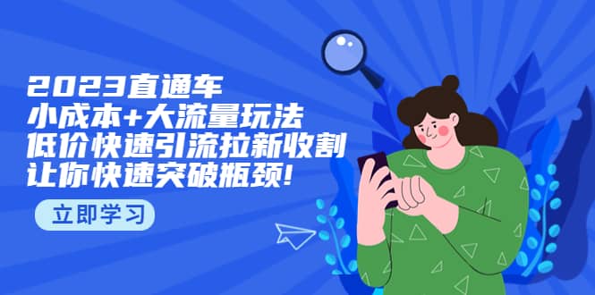 2023直通小成本+大流量玩法，低价快速引流拉新收割，让你快速突破瓶颈风钥吧-网创项目资源站-副业项目-创业项目-搞钱项目风钥吧