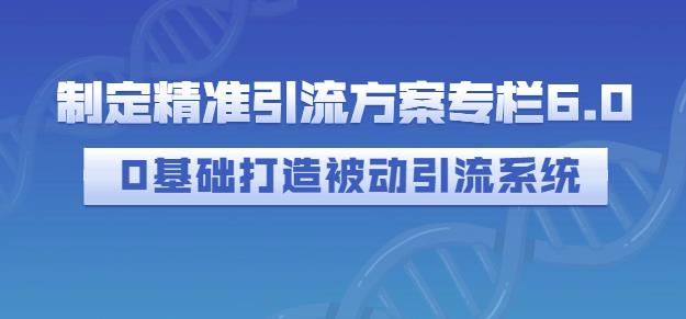 制定精准引流方案专栏6.0，0基础打造被动引流系统风钥吧-网创项目资源站-副业项目-创业项目-搞钱项目风钥吧