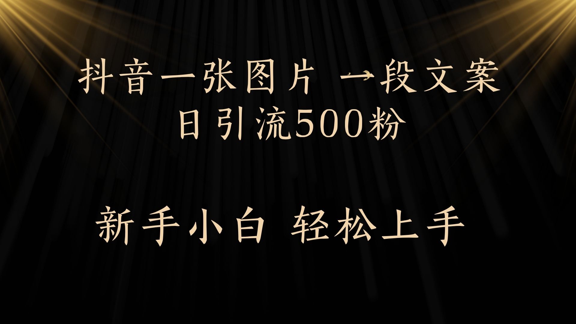 每天2分钟，抖音一张图片 一段文案日引流500粉风钥吧-网创项目资源站-副业项目-创业项目-搞钱项目风钥吧