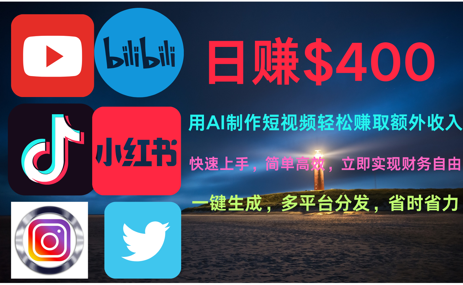 玩转全网视频平台，创造视频就能轻松赚取每天400美金风钥吧-网创项目资源站-副业项目-创业项目-搞钱项目风钥吧