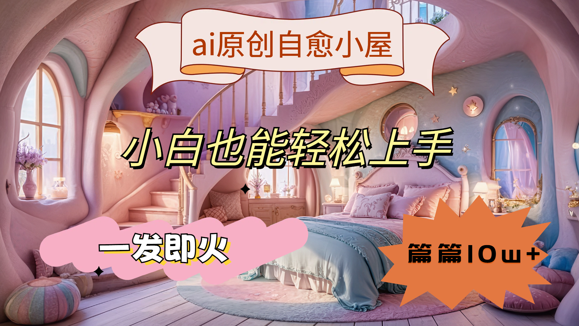 ai原创治愈小屋，小白也能轻松上手，一发即火，篇篇10w+风钥吧-网创项目资源站-副业项目-创业项目-搞钱项目风钥吧