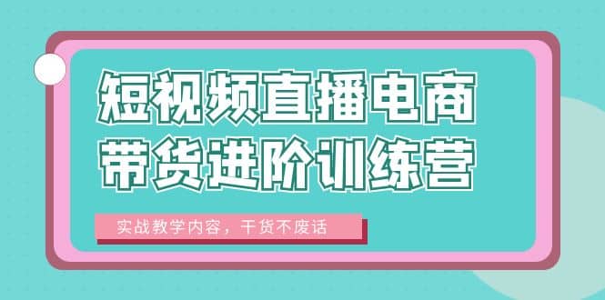 短视频直播电商带货进阶训练营：实战教学内容，干货不废话风钥吧-网创项目资源站-副业项目-创业项目-搞钱项目风钥吧