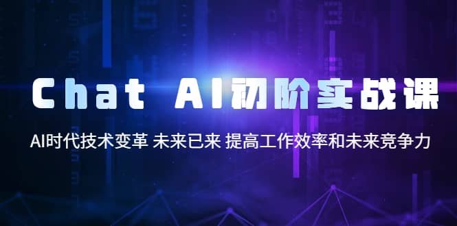 Chat AI初阶实战课，AI时代技术变革 未来已来 提高工作效率和未来竞争力风钥吧-网创项目资源站-副业项目-创业项目-搞钱项目风钥吧