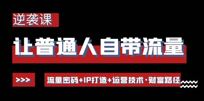 让普通人自带流量的逆袭课：流量密码+IP打造+运营技术·财富路径风钥吧-网创项目资源站-副业项目-创业项目-搞钱项目风钥吧