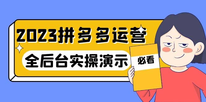 2023拼多多·运营：14节干货实战课，拒绝-口嗨，全后台实操演示风钥吧-网创项目资源站-副业项目-创业项目-搞钱项目风钥吧