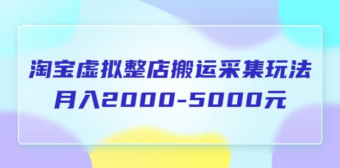 淘宝虚拟整店搬运采集玩法分享课：月入2000-5000元（5节课）风钥吧-网创项目资源站-副业项目-创业项目-搞钱项目风钥吧