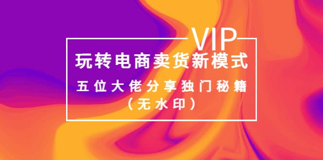 某收费培训：玩转电商卖货新模式，五位大佬分享独门秘籍（无水印）风钥吧-网创项目资源站-副业项目-创业项目-搞钱项目风钥吧
