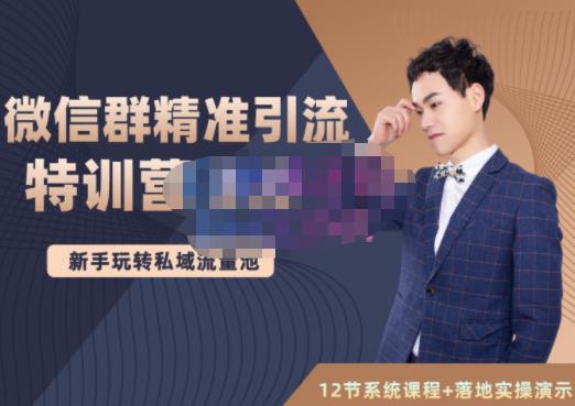 陆明明·微信群精准引流特训营3.0，借助微信群进行引流操作，打造私域流量池风钥吧-网创项目资源站-副业项目-创业项目-搞钱项目风钥吧