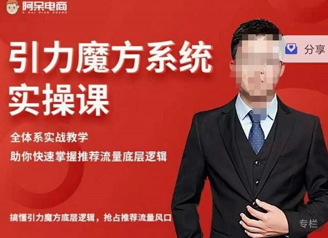 阿呆-引力魔方系统实操课，全体系实战教学，助你快速掌握推荐流量底层逻辑风钥吧-网创项目资源站-副业项目-创业项目-搞钱项目风钥吧