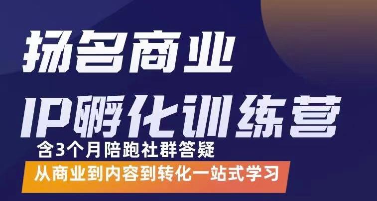 杨名商业IP孵化训练营，从商业到内容到转化一站式学 价值5980元风钥吧-网创项目资源站-副业项目-创业项目-搞钱项目风钥吧