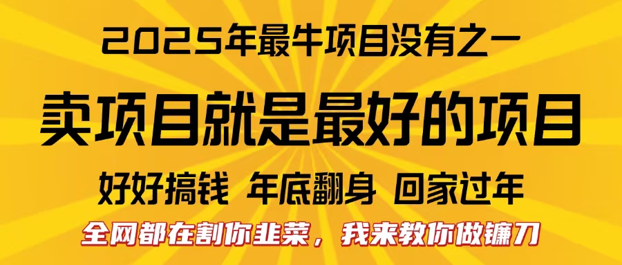 全网都在割你韭菜，我来教你做镰刀。卖项目就是最好的项目，2025年最牛互联网项目风钥吧-网创项目资源站-副业项目-创业项目-搞钱项目风钥吧