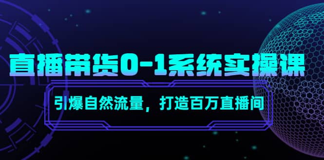 直播带货0-1系统实操课，引爆自然流量，打造百万直播间风钥吧-网创项目资源站-副业项目-创业项目-搞钱项目风钥吧