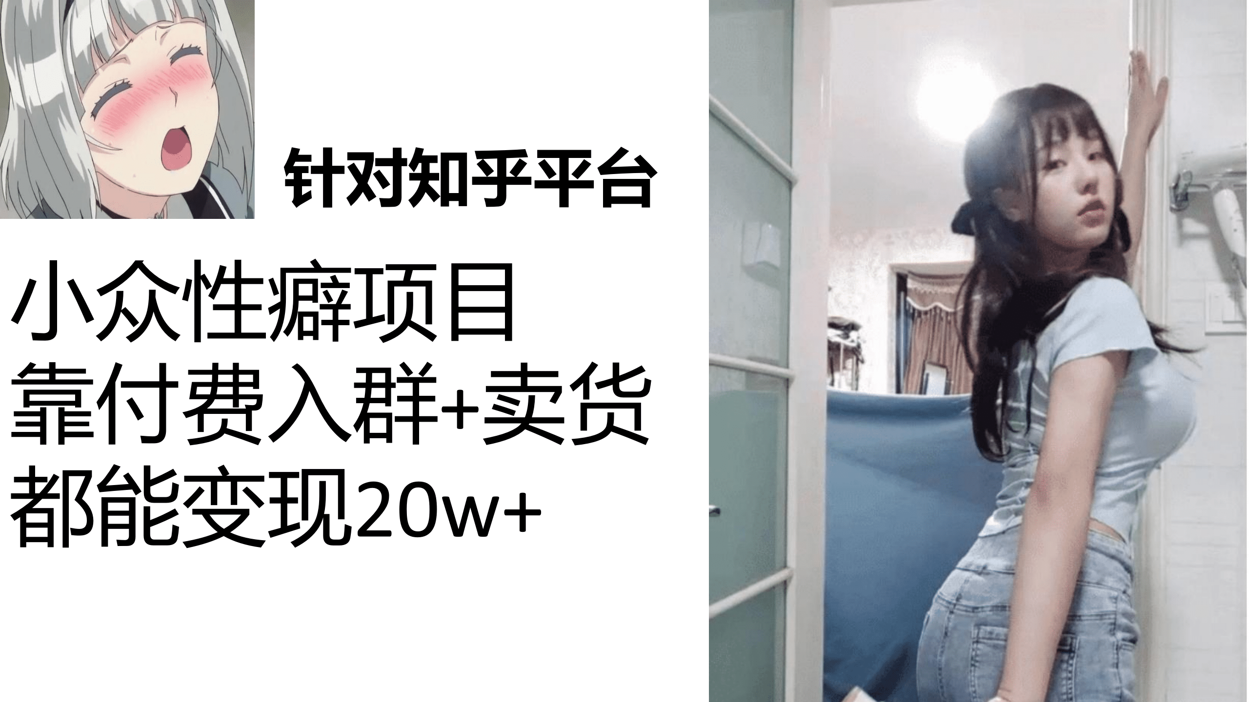 知乎小众性癖项目，Lsp的钱才是最好赚的，付费建群+卖货变现20w风钥吧-网创项目资源站-副业项目-创业项目-搞钱项目风钥吧