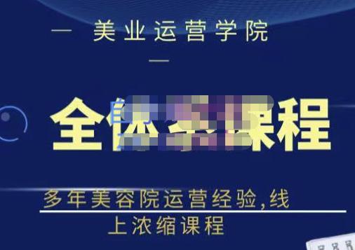 网红美容院全套营销落地课程，多年美容院运营经验，线上浓缩课程风钥吧-网创项目资源站-副业项目-创业项目-搞钱项目风钥吧