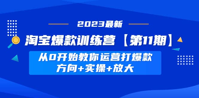 淘宝爆款训练营【第11期】 从0开始教你运营打爆款，方向+实操+放大风钥吧-网创项目资源站-副业项目-创业项目-搞钱项目风钥吧