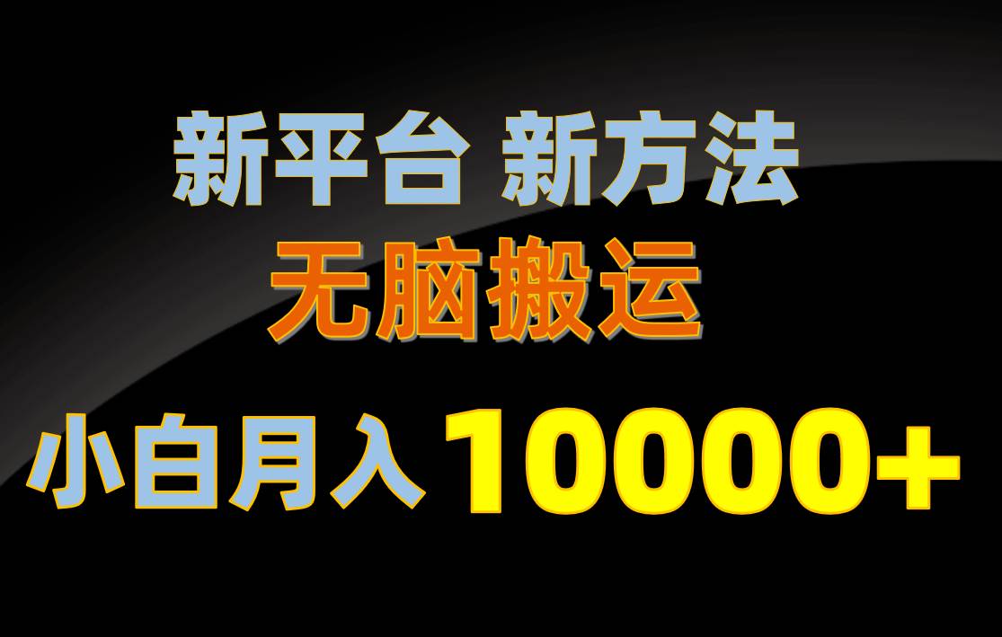 新平台新方法，无脑搬运，月赚10000+，小白轻松上手不动脑风钥吧-网创项目资源站-副业项目-创业项目-搞钱项目风钥吧