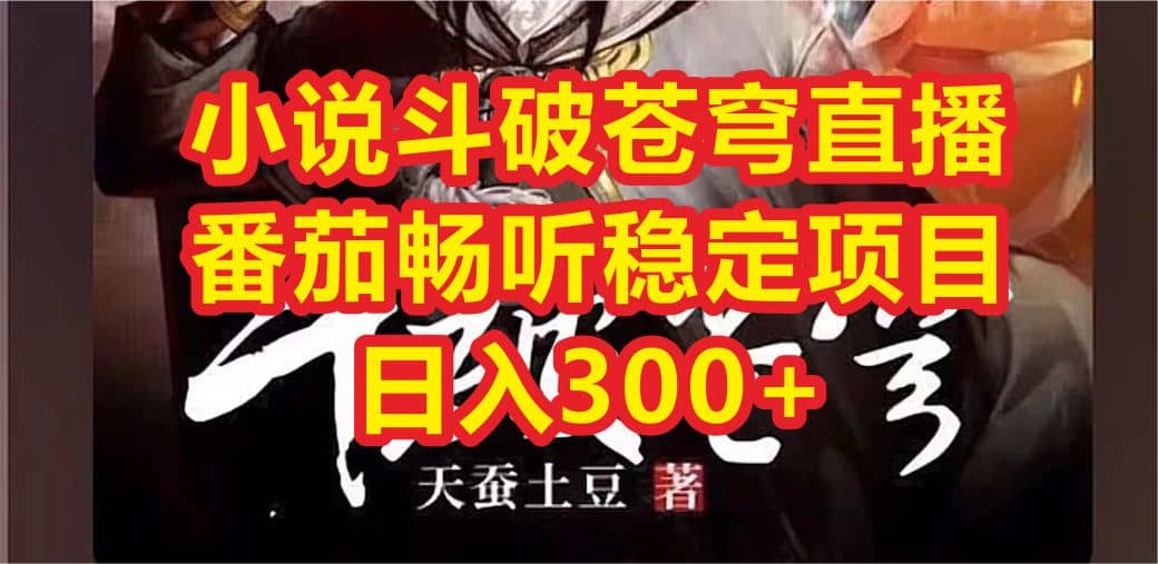 小说斗破苍穹直播，番茄畅听日入300+稳定项目风钥吧-网创项目资源站-副业项目-创业项目-搞钱项目风钥吧