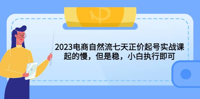 2023电商自然流七天正价起号实战课：起的慢，但是稳，小白执行即可风钥吧-网创项目资源站-副业项目-创业项目-搞钱项目风钥吧