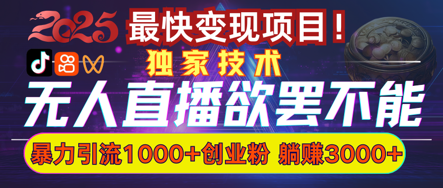 欲罢不能的无人直播引流，超暴力日引流1000+高质量精准创业粉风钥吧-网创项目资源站-副业项目-创业项目-搞钱项目风钥吧