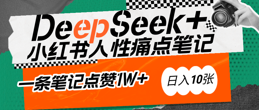 AI赋能小红书爆款秘籍：用DeepSeek轻松抓人性痛点，小白也能写出点赞破万的吸金笔记风钥吧-网创项目资源站-副业项目-创业项目-搞钱项目风钥吧