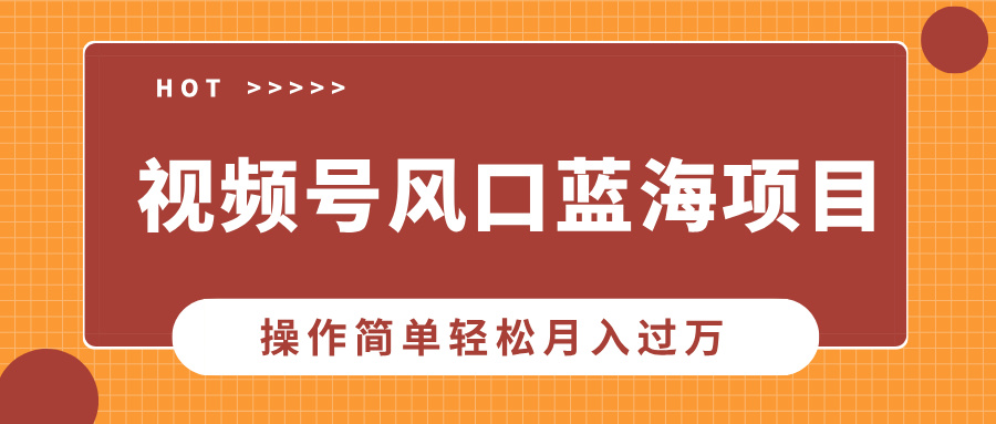 视频号风口蓝海项目，中老年人的流量密码，操作简单轻松月入过万风钥吧-网创项目资源站-副业项目-创业项目-搞钱项目风钥吧
