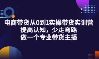 电商带货从0到1实操带货实训营:提高认知,少走弯路,做一个专业带货主播风钥吧-网创项目资源站-副业项目-创业项目-搞钱项目风钥吧