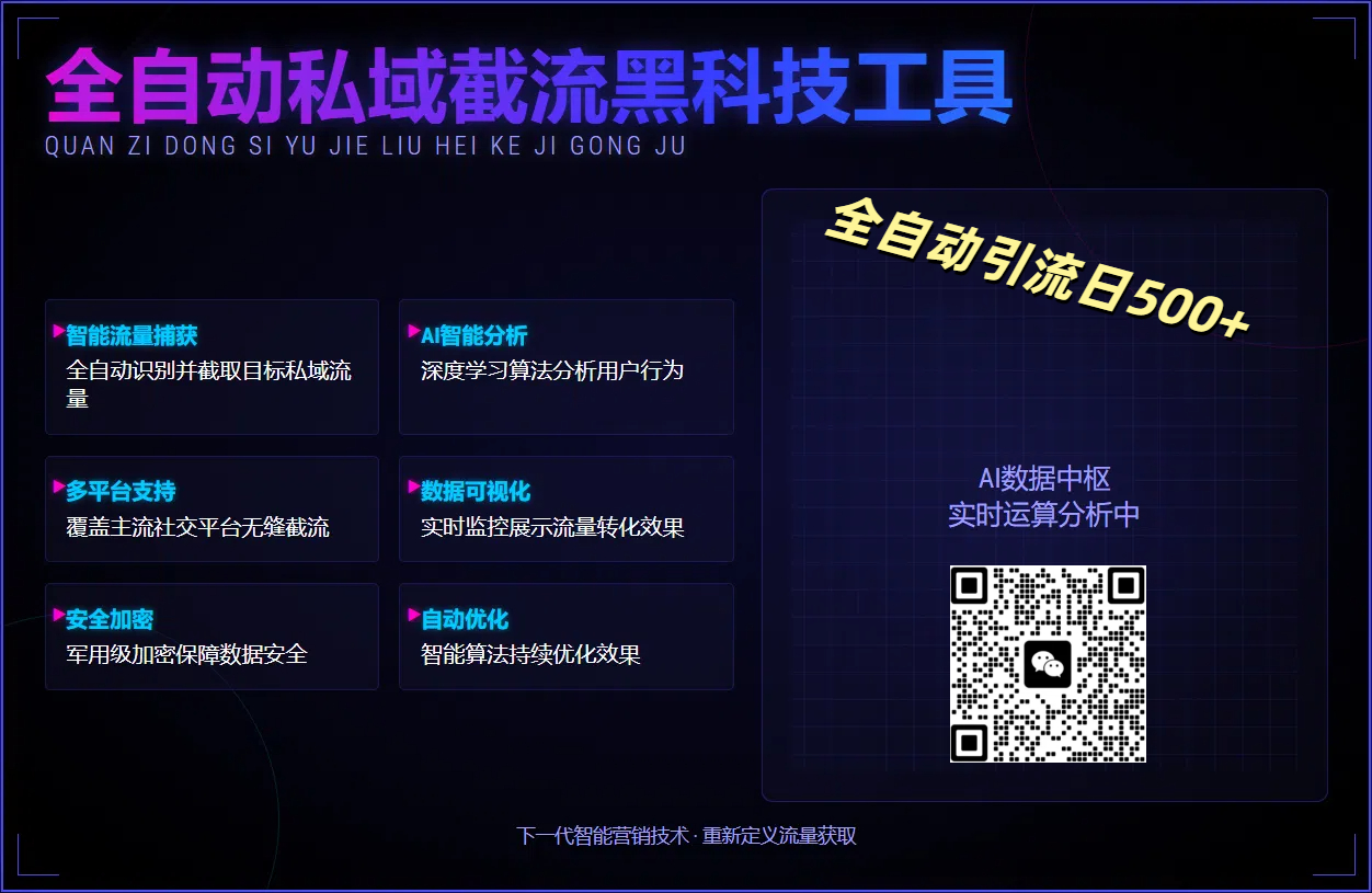 全自动私域截流黑科技工具——全自动引流日500+风钥吧-网创项目资源站-副业项目-创业项目-搞钱项目风钥吧