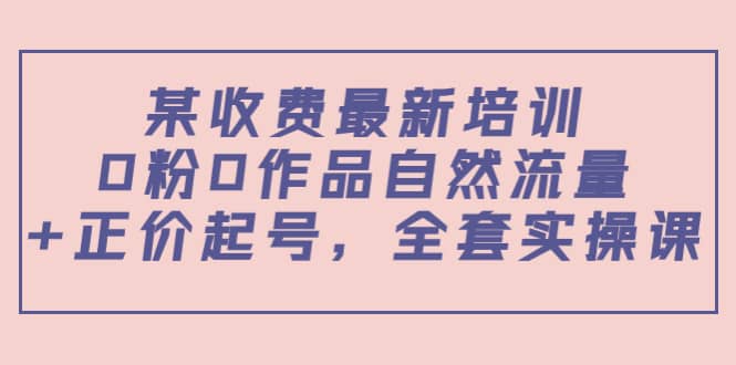 某收费最新培训：0粉0作品自然流量+正价起号，全套实操课风钥吧-网创项目资源站-副业项目-创业项目-搞钱项目风钥吧