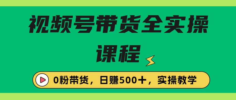 收费1980的视频号带货保姆级全实操教程，0粉带货风钥吧-网创项目资源站-副业项目-创业项目-搞钱项目风钥吧
