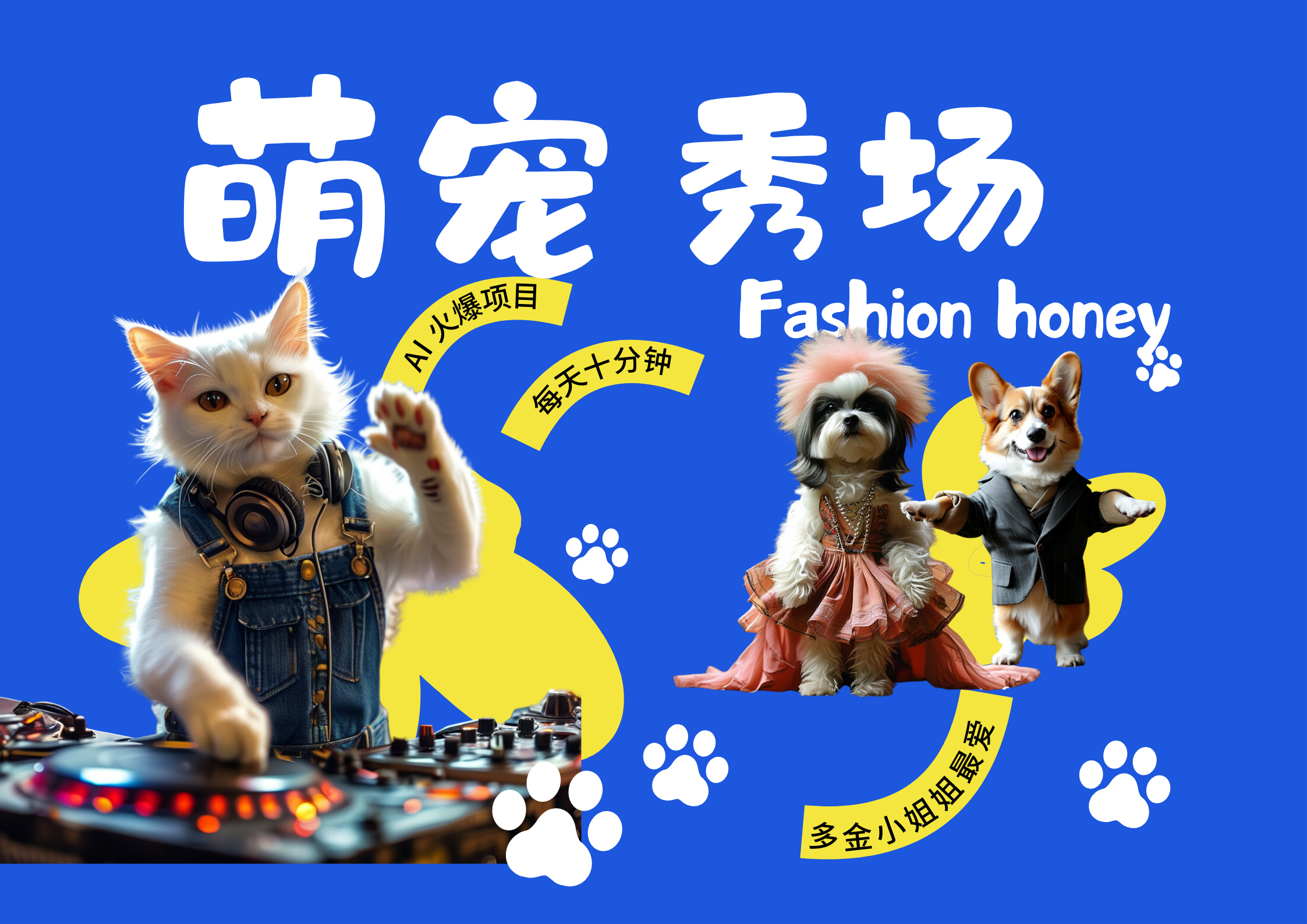 酷飒动物跳舞走秀  时尚喵FASHION汪 多金小姐姐最爱的 轻松月入破万风钥吧-网创项目资源站-副业项目-创业项目-搞钱项目风钥吧