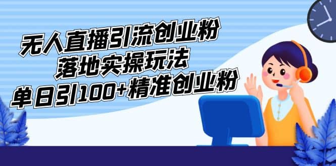 外面收费3980的无人直播引流创业粉落地实操玩法，单日引100+精准创业粉风钥吧-网创项目资源站-副业项目-创业项目-搞钱项目风钥吧