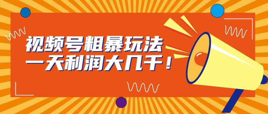 视频号粗暴玩法，一天利润大几千风钥吧-网创项目资源站-副业项目-创业项目-搞钱项目风钥吧