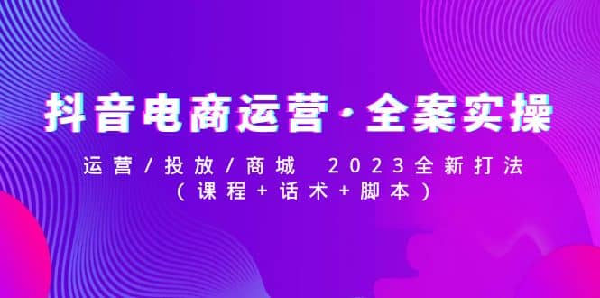 抖音电商运营·全案实操：运营/投放/商城 2023全新打法风钥吧-网创项目资源站-副业项目-创业项目-搞钱项目风钥吧
