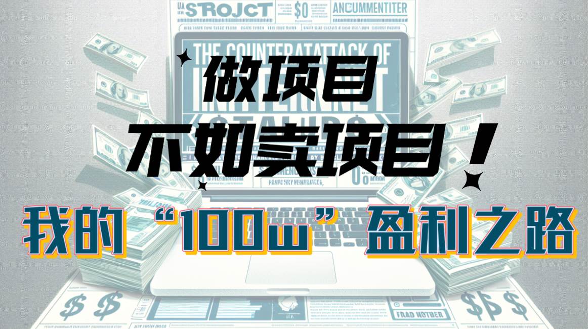 为什么做项目不如卖项目？我的100W+盈利之路风钥吧-网创项目资源站-副业项目-创业项目-搞钱项目风钥吧