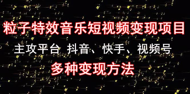 《粒子特效音乐短视频变现项目》主攻平台 抖音、快手、视频号 多种变现方法风钥吧-网创项目资源站-副业项目-创业项目-搞钱项目风钥吧