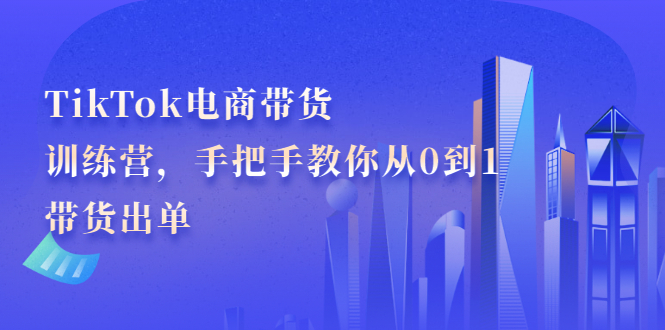 TikTok电商带货训练营，手把手教你从0到1带货出单风钥吧-网创项目资源站-副业项目-创业项目-搞钱项目风钥吧