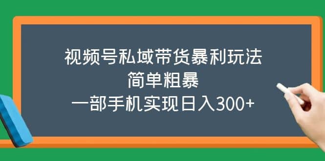 视频号私域带货暴利玩法，简单粗暴风钥吧-网创项目资源站-副业项目-创业项目-搞钱项目风钥吧