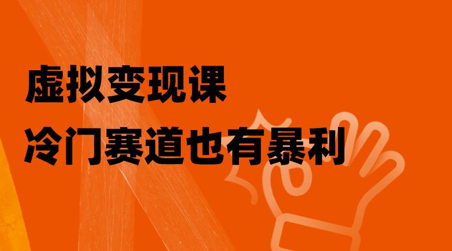 虚拟变现课，冷门赛道也有暴利，手把手教你玩转冷门私域风钥吧-网创项目资源站-副业项目-创业项目-搞钱项目风钥吧