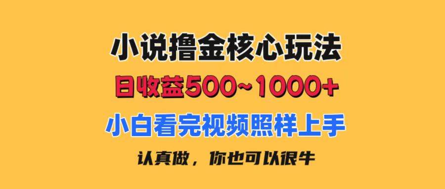 小说撸金核心玩法，日收益500-1000+，小白看完照样上手，0成本有手就行风钥吧-网创项目资源站-副业项目-创业项目-搞钱项目风钥吧
